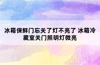 冰箱保鲜门忘关了灯不亮了 冰箱冷藏室关门照明灯微亮